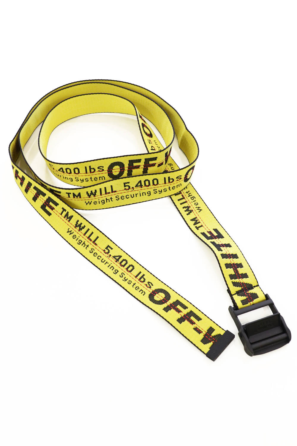 OFF-WHITE ベルト 5400 lbs 耐荷重 ロゴ入り OFF-WHITE Weight Securing System Yellow Web Logo Belt 5,400